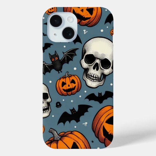 カボチャとドクロ Case-Mate iPhoneケース (裏面)