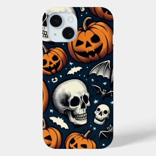 カボチャとドクロ Case-Mate iPhoneケース (裏面)