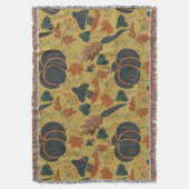 カボチャとニンジンのシームレスなパターン スローブランケット (正面縦)