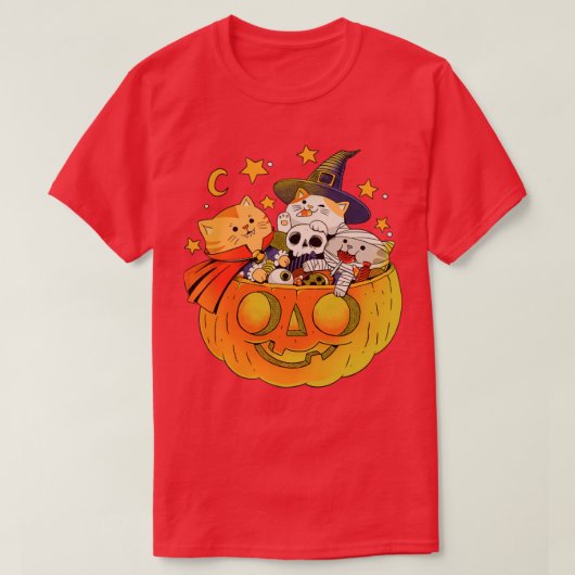 カボチャとネコ Tシャツ (デザイン正面)