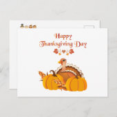 カボチャとハッピーサンクスギビングデイトルコ ポストカード (正面/裏面)