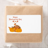 カボチャとハッピーサンクスギビングデイトルコ ラベル (インサイチュ)