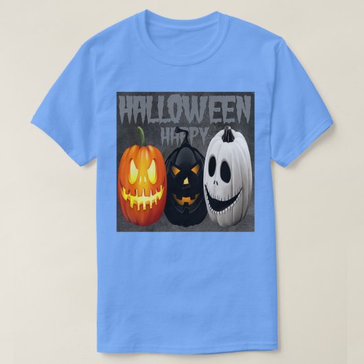 カボチャとハッピーハローウィンハロウィーン Tシャツ (デザイン正面)