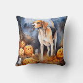 カボチャとハロウィーンアメリカの英語の犬 クッション (裏面)