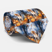 カボチャとハロウィーンアメリカの英語の犬 ネクタイ (ロール)
