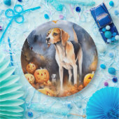 カボチャとハロウィーンアメリカの英語の犬 ペーパープレート (パーティー)