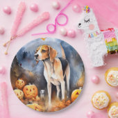 カボチャとハロウィーンアメリカの英語の犬 ペーパープレート (パーティー)