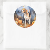 カボチャとハロウィーンアメリカの英語の犬 ラウンドシール (バッグ)