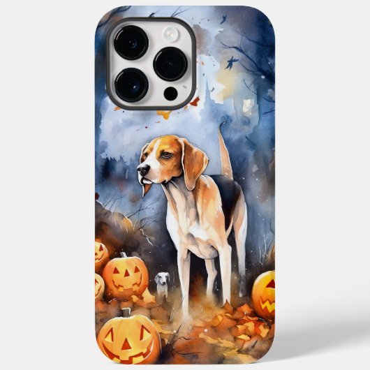 カボチャとハロウィーンアメリカの英語の犬 Case-Mate iPhoneケース (裏面)