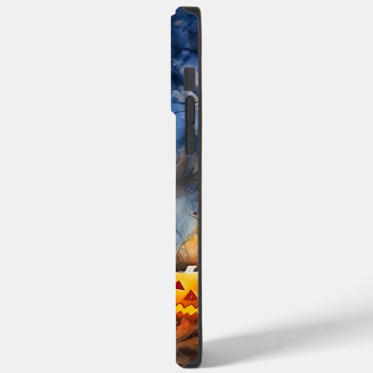 カボチャとハロウィーンアメリカの英語の犬 Case-Mate iPhoneケース (裏面 / 左)