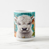 カボチャとヒマワリの間の牛 コーヒーマグカップ (中央)