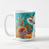 カボチャとヒマワリの間の牛 コーヒーマグカップ (左)