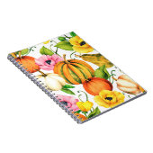 カボチャとヒマワリを使用した水彩イラストレーション ノートブック (右側)