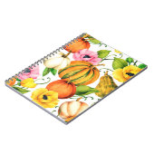 カボチャとヒマワリを使用した水彩イラストレーション ノートブック (左側)