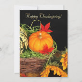 カボチャとヒマワリ感謝祭ディナー 招待状 (正面)