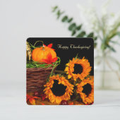 カボチャとヒマワリ感謝祭ディナー 招待状 (スタンド正面)