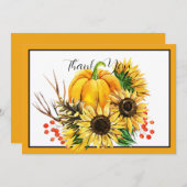 カボチャとヒマワリ秋 シーズンカード (正面/裏面)