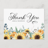 カボチャとヒマワリ赤ちゃんシャワーありがとう ポストカード (正面)