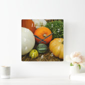 カボチャとヒョウタンの壁時計 スクエア壁時計 (ホーム)