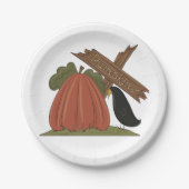 カボチャとブラックバード ペーパープレート (正面)