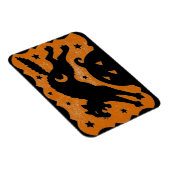 カボチャとブラック&オレンジに飛び跳ねるハロウィーン猫 マグネット (右側)