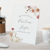 カボチャとブルゴーニュフローラカスタム文字標識 台座サイン (インサイチュ)