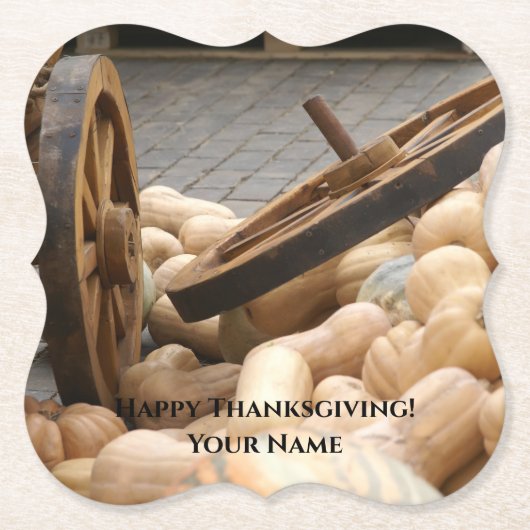 カボチャとホイール ペーパーコースター (正面)