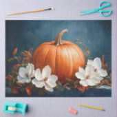 カボチャとホワイトマグノリアス 薄葉紙 (クラフト)