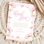 カボチャとボウズ女の子ベビーシャワーサンキューカード サンキューカード