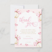 カボチャとボウズ女の子ベビーシャワーサンキューカード サンキューカード (正面)