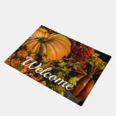 カボチャとムームのアレンジメント歓迎の形式 ドアマット (アングル)