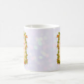 カボチャとメープルの葉と鮮やかな花 コーヒーマグカップ (中央)