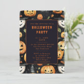 カボチャとモンスター – ハロウィーン招待状カード 招待状 (スタンド正面)
