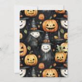 カボチャとモンスター – ハロウィーン招待状カード 招待状 (裏面)