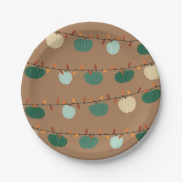 カボチャとライト ペーパープレート