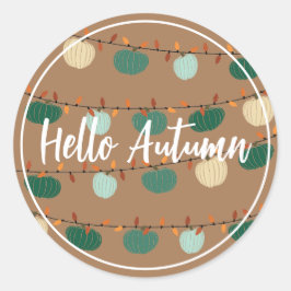 カボチャとライト ラウンドシール