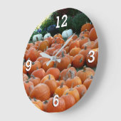 カボチャとラム秋の収穫写真 ラージ壁時計 (傾斜)