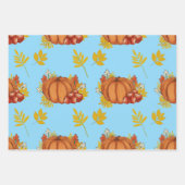 カボチャとリンゴと紅葉。収穫のために ラッピングペーパーシート (正面2)