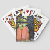 カボチャとワゴンホイールの秋シーン トランプ (裏面)