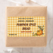 カボチャと小麦の食品とオレンジのギンガム ラベル (インサイチュ)