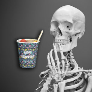 カボチャと幽霊の可愛いハロウィーン 紙コップ