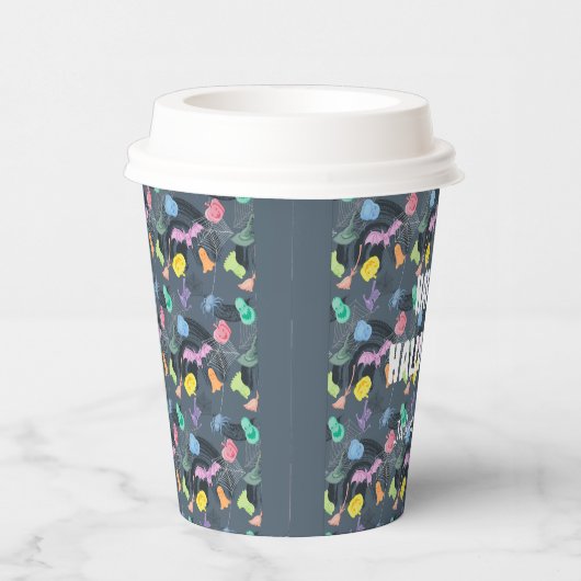 カボチャと幽霊の可愛いハロウィーン 紙コップ (右)