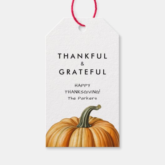 カボチャと感謝と感謝のギフトラベル ギフトタグ (正面)