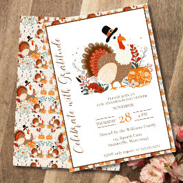 カボチャと感謝祭の七面鳥,秋 招待状