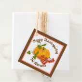 カボチャと果実の茶色の秋ハッピーサンクスギビング フェイバータグ (インサイチュ)