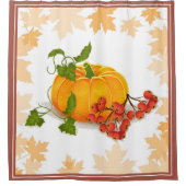 カボチャと果実テラコッタ秋感謝祭 シャワーカーテン (正面)