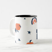 カボチャと猫かわいいハロウィンマグ ツートーンマグカップ (正面左)