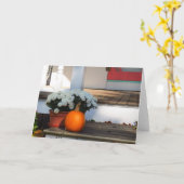 カボチャと白いマム – Martha's Vineヤード カード (黄色い花)