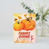 カボチャと秋でハッピーザンクシビ葉ング シーズンポストカード (スタンド正面)