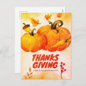 カボチャと秋でハッピーザンクシビ葉ング シーズンポストカード (正面/裏面)
